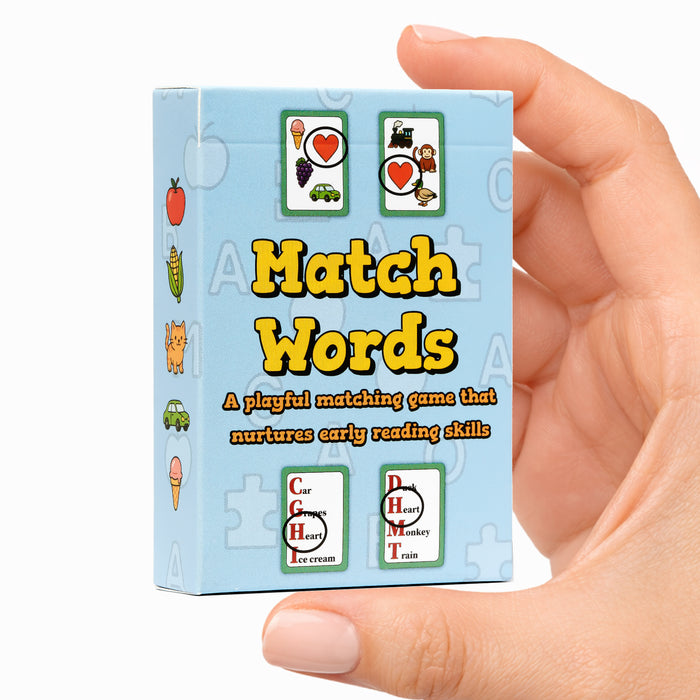 Match Words: Montessori-Inspired Reading Game for Ages 4-6 Preschool & Kindergarten Early Reading Games 1-4 Players