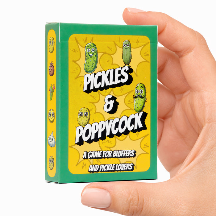 Pickles & Poppycock: A Game for Bluffers and Pickle Lovers 2-8 Players and Ages 8+